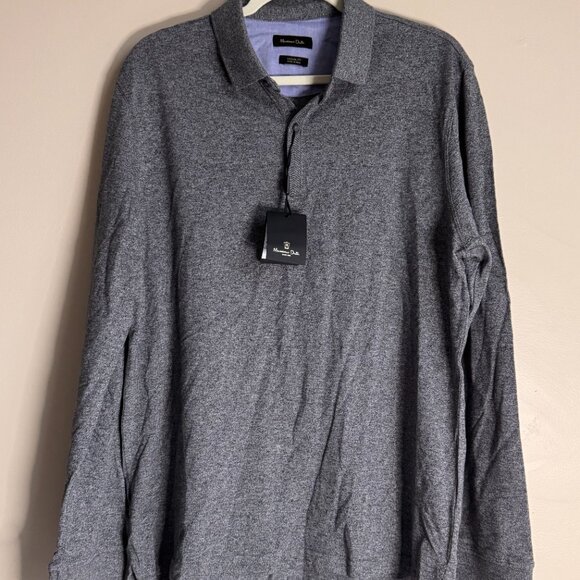 Massimo Dutti Other - Massimo Dutti 100% Cotton XL Gray Long Sleeve Button Polo Shirt Business Career